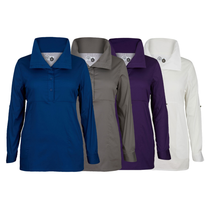 LizardHead Ladies Tunic in Blue, Gray, Purple, White LizardHead Ladies Tunic in Blue, Gray, Purple, White